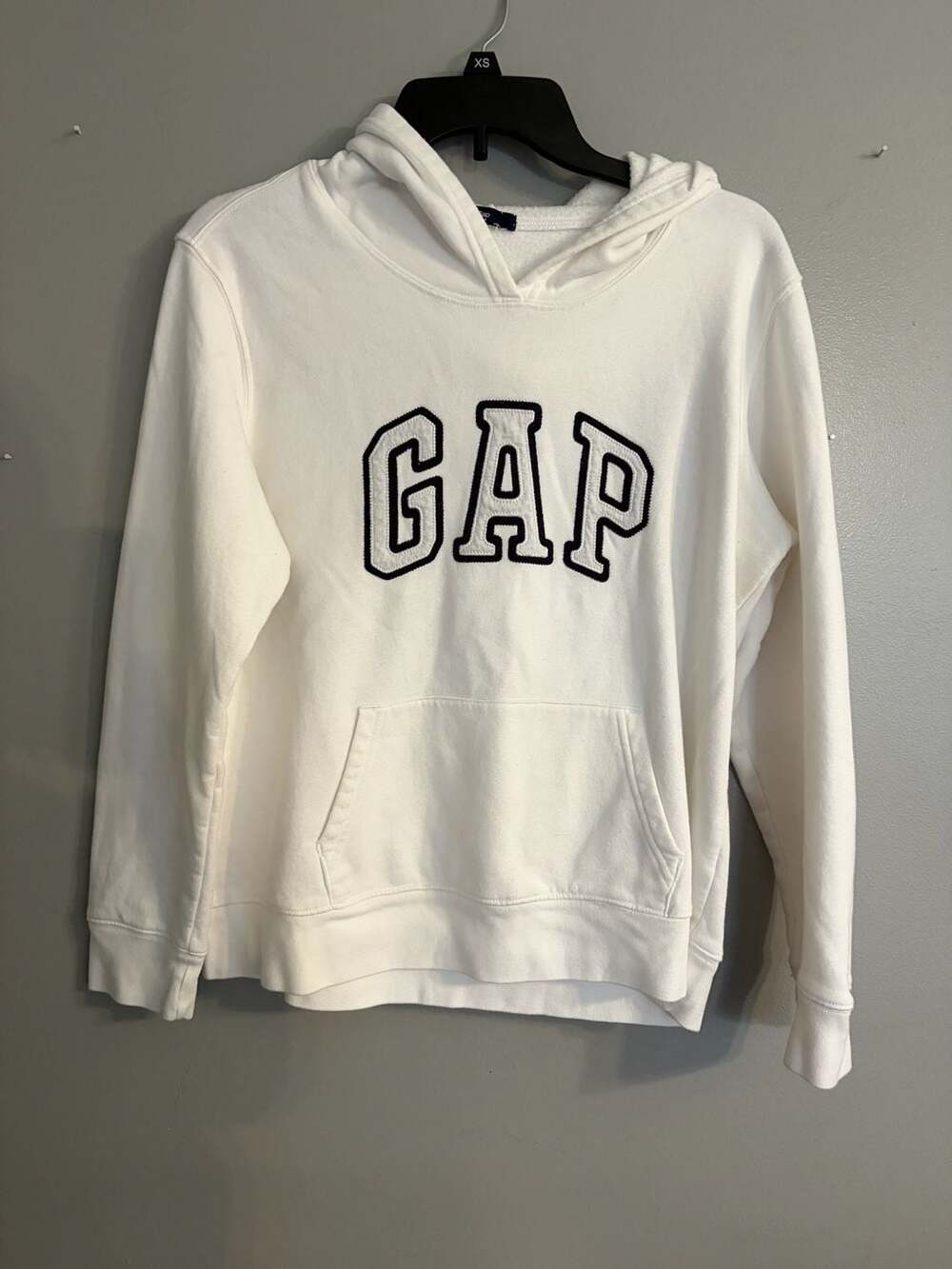 Gap White Logo Pullover Hoodie Size XS/small
